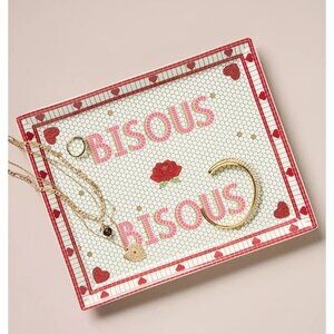 Bistro Tile Stoneware Gold Tone Accent Vanity Tray: Valentine's Edition